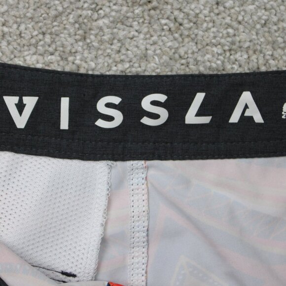 Vissla Dredges Boardshorts Mens 28 Orange & Blue Swim Trunks Drawstring Stretch - Picture 10 of 14